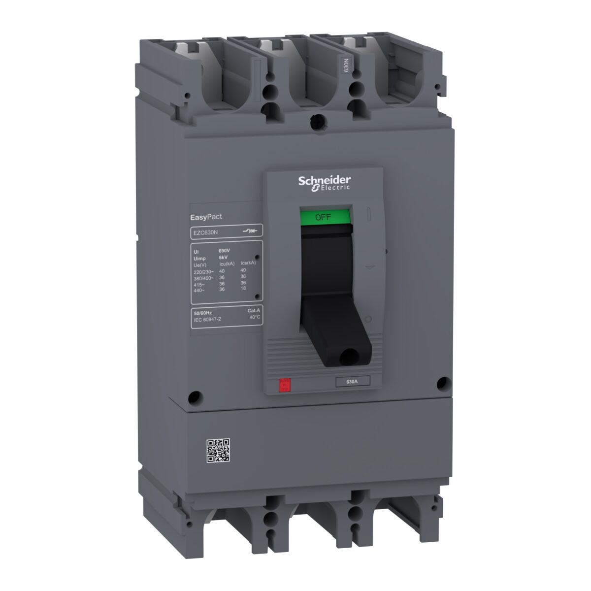 Schneider circuit breaker Easypact EZC630N - TMD - 500 A - 3 poles 3d (EZC630N3500N) - Gambar 1