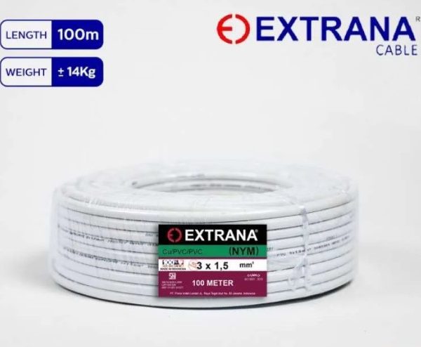 Kabel Listrik NYYHY 2X1.5 mm (100 Meter)